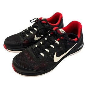 Nike Dual Fusion Run 3 Sneakers. Men's Size US 10.5. 
Black & Red (653596-026)